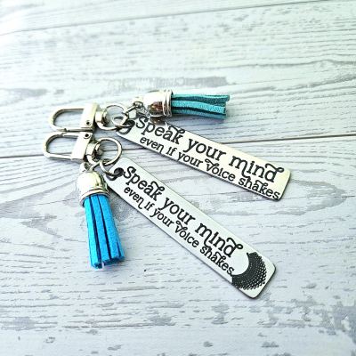 Speak Your Mind RBG Keychain Stainless Steel Bag Charm